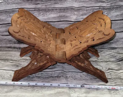 Vintage Carved Wood Book Holder
