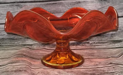 Glass Compote Dish, Possible Viking,Unmarked