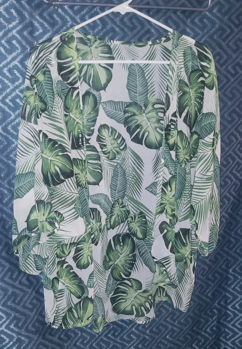 Monstera Leaves Sheer Coverup