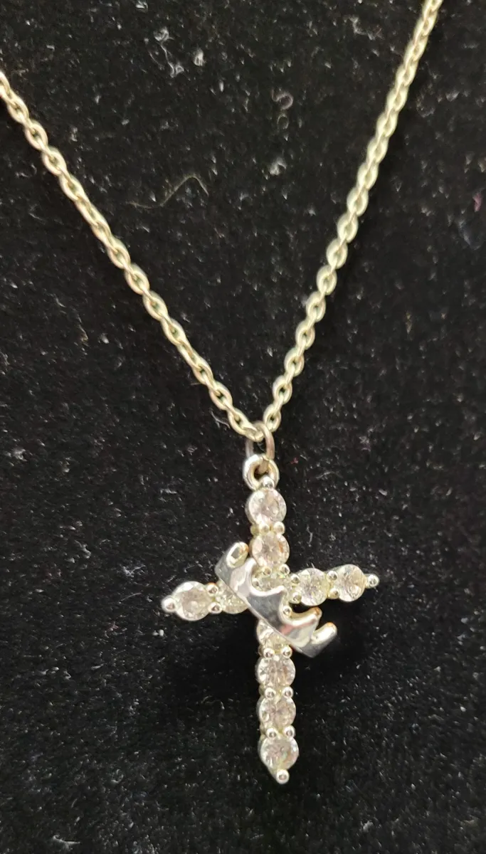 Cross with Crown Necklace