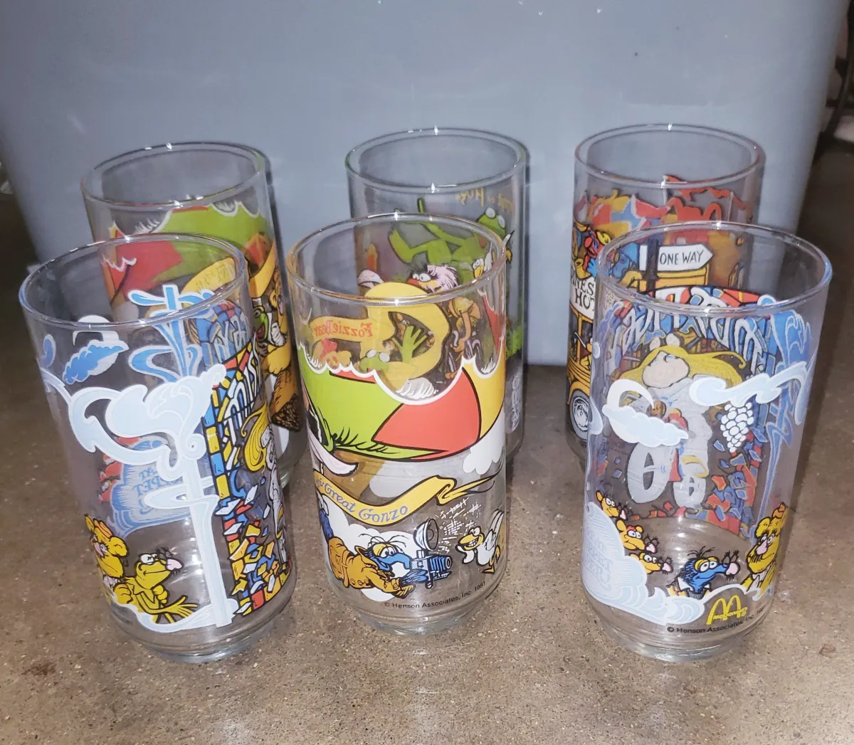 Vintage 1981 McDonald's The Great Muppets Caper Glasses #R