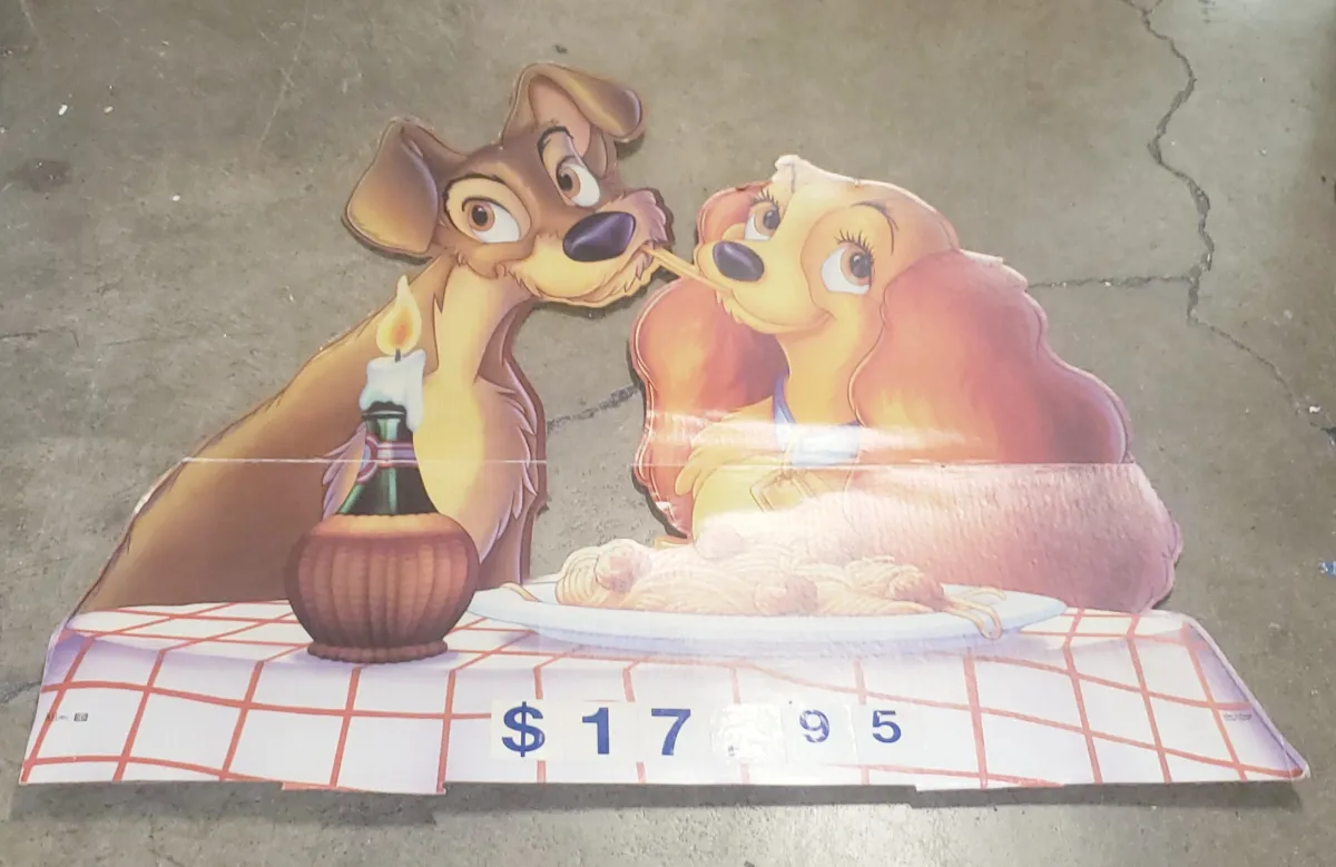 Vintage Cardboard Lady and the Tramp Display #00