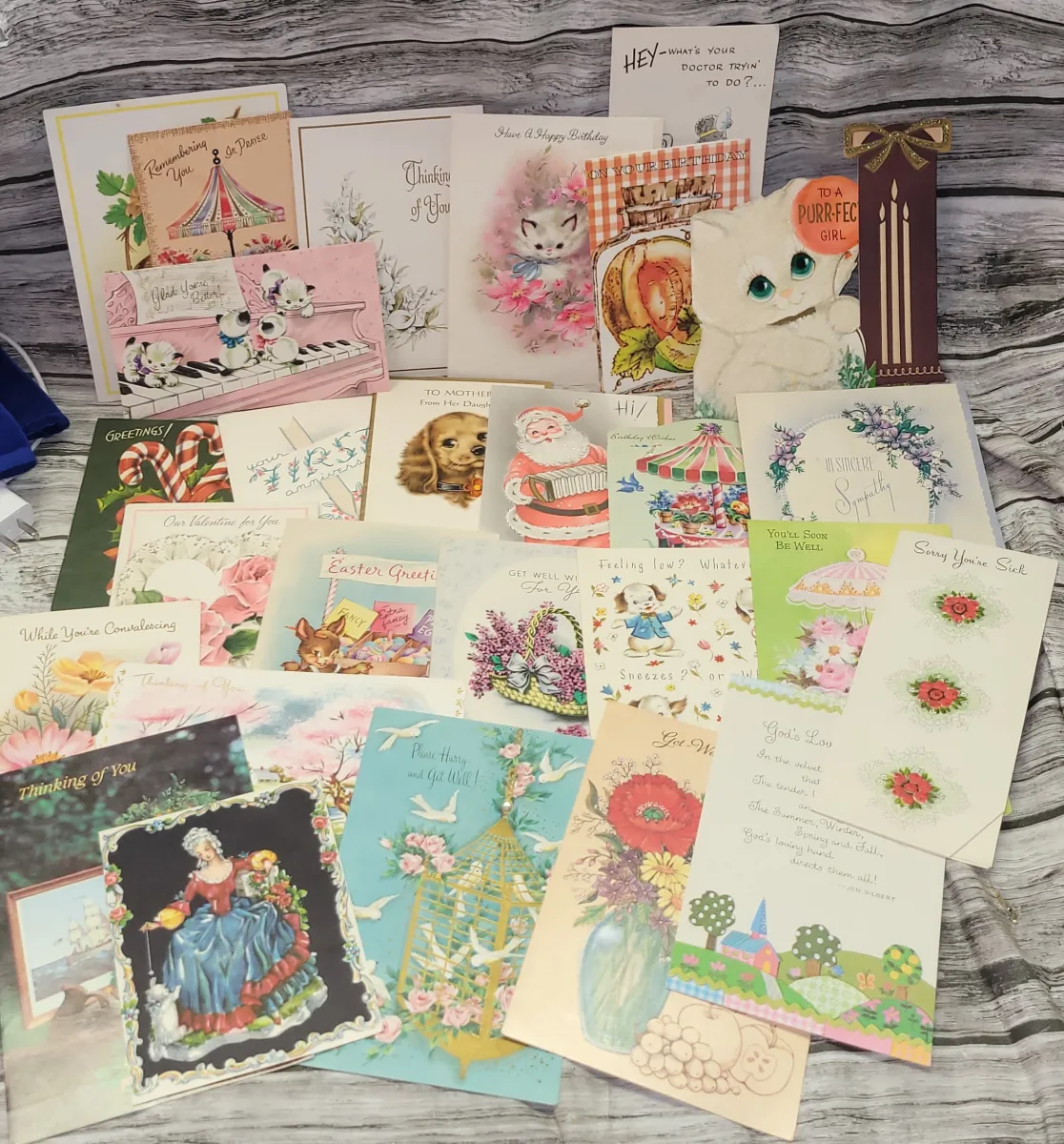 Lot of Vintage Greeting Cards, All with Writing #R