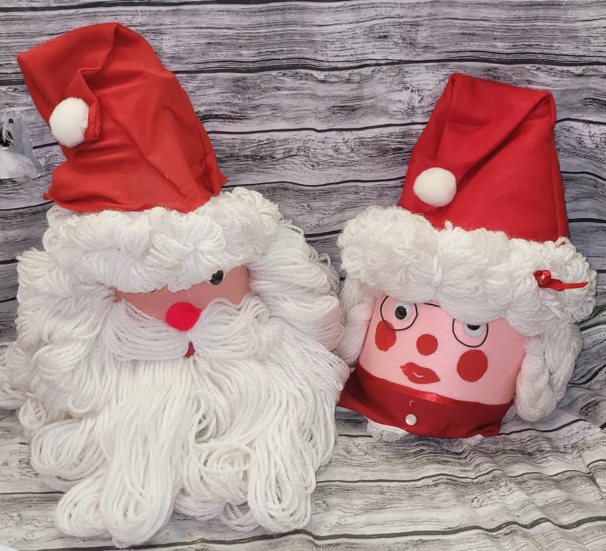 Handmade Santa And Mrs Claus Decor