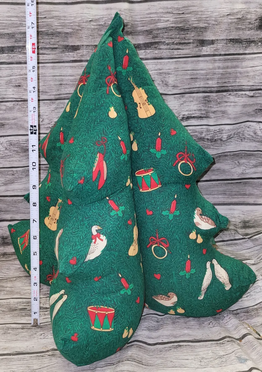 Vintage Handmade Stuffed Fabric Christmas Tree Decor